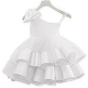 Half Off Shoulder Vintage Layer Girls Party Dress